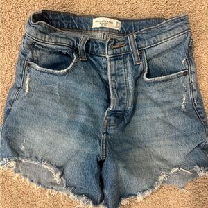 Abercrombie & Fitch Women's Distressed Blue Jean Shorts
